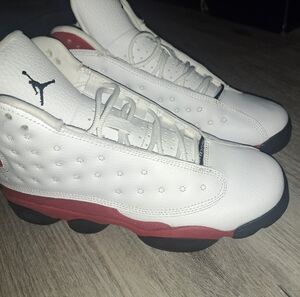 White and Red Athletic Sneakers